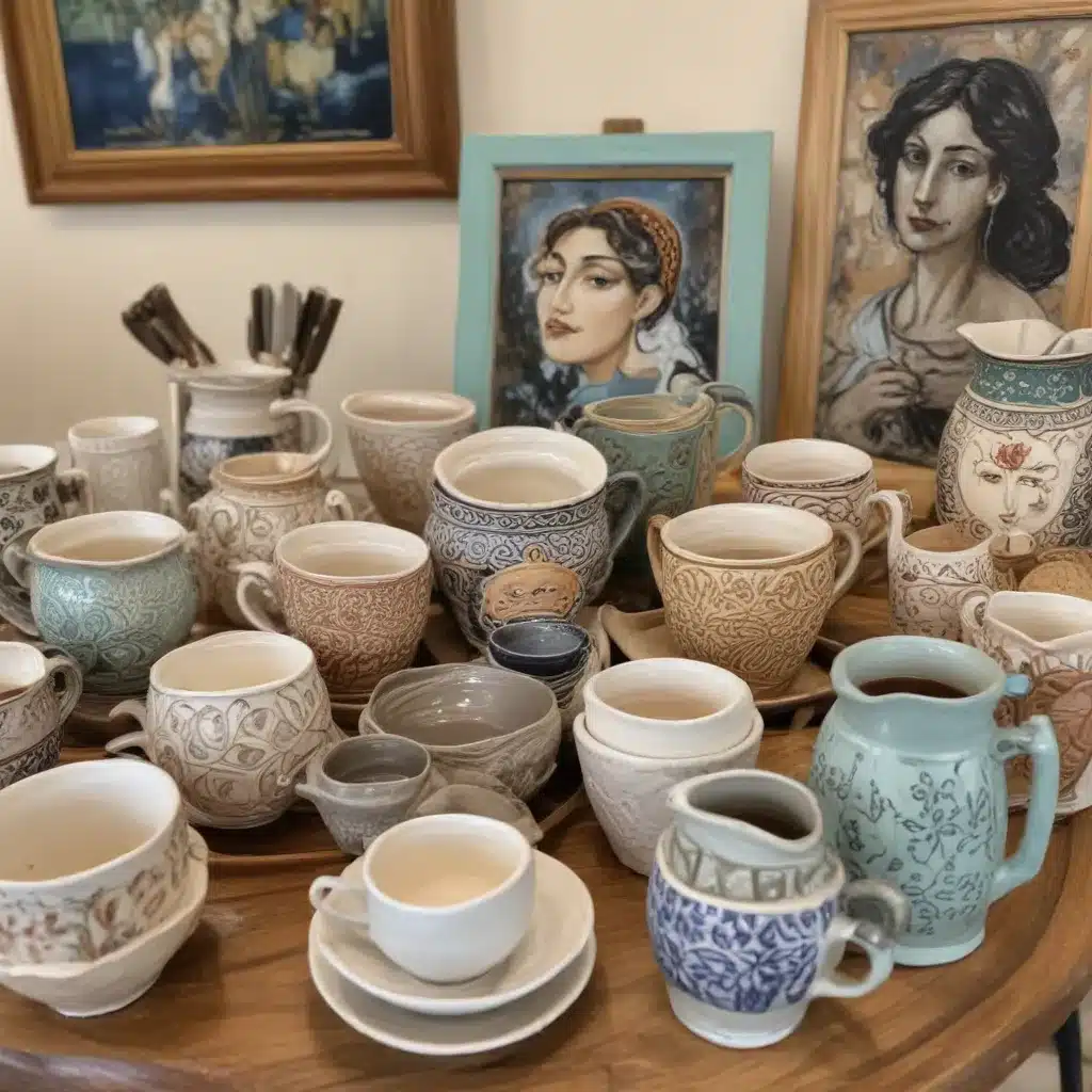 Artful Expressions at Café Mila: Handcrafted Ceramics and Paintings